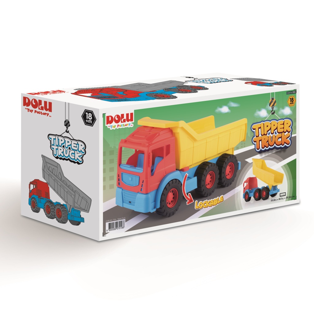 Dolu 7016 Grote Vrachtwagen Rood/Geel - Afbeelding 2