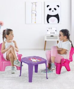 Dolu Unicorn Roze Tafel met Stoeltjes - Afbeelding 2