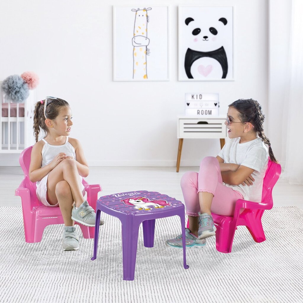 Dolu Unicorn Roze Tafel met Stoeltjes - Afbeelding 2