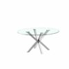 Eettafel DKD Home Decor 110 x 110 x 76 cm Kristal Zilverkleurig Staal