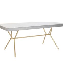 Eettafel DKD Home Decor Grijs Gouden Wit Blik Mangohout (180 x 90 x 76 cm)