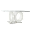 Eettafel DKD Home Decor Kristal Transparant Wit Hout MDF (160 x 90 x 75 cm)