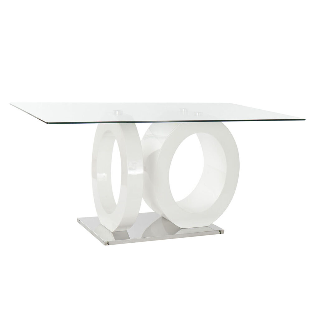 Eettafel DKD Home Decor Kristal Transparant Wit Hout MDF (160 x 90 x 75 cm)