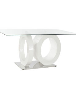 Eettafel DKD Home Decor Kristal Transparant Wit Hout MDF (160 x 90 x 75 cm)