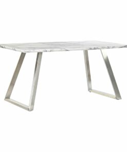 Eettafel DKD Home Decor Staal Wit 160 x 90 x 76 cm Hout MDF