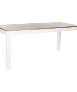 Eettafel DKD Home Decor Wit Bruin Acacia Mangohout 200 x 100 x 80 cm