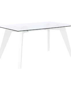 Eettafel DKD Home Decor Wit Transparant Kristal Hout MDF 160 x 90 x 75 cm