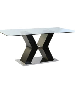Eettafel DKD Home Decor Zwart Hout Gehard glas Hout MDF 180 x 90 x 76 cm