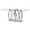 Eettafel Home ESPRIT Staal Gehard glas 160 x 90 x 76 cm