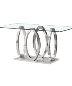 Eettafel Home ESPRIT Staal Gehard glas 160 x 90 x 76 cm