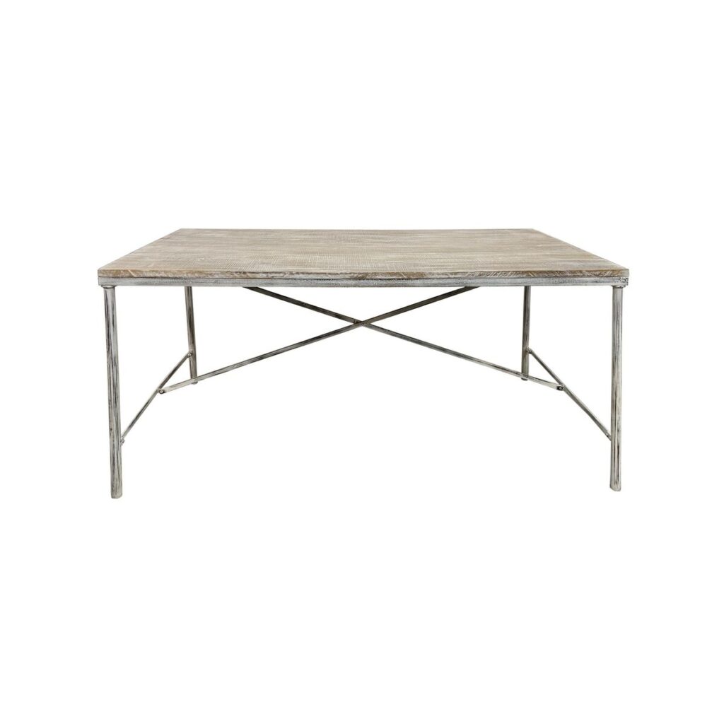Eettafel Home ESPRIT Wit Ijzer Mangohout 160 X 90 X 80 cm