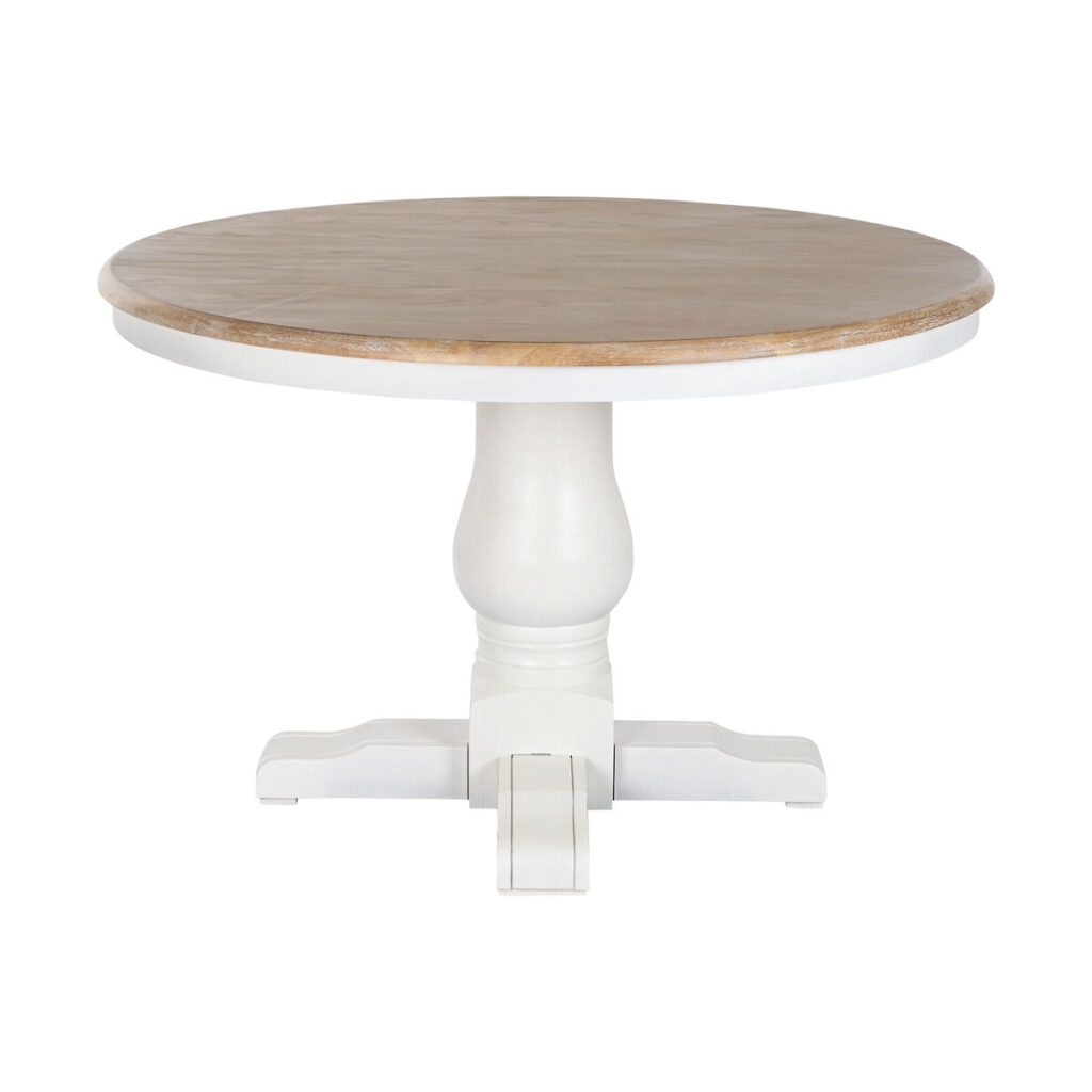 Eettafel Home ESPRIT Wit Natuurlijk Elmhout 120 x 120 x 76 cm
