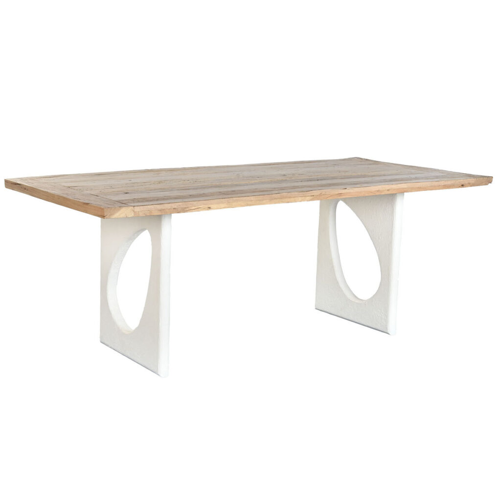 Eettafel Home ESPRIT Wit Natuurlijk Gerecycleerd Hout Mangohout 200 x 100 x 77 cm 200,5 x 100,5 x 77 cm