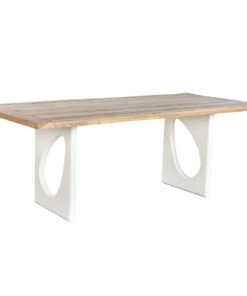 Eettafel Home ESPRIT Wit Natuurlijk Gerecycleerd Hout Mangohout 200 x 100 x 77 cm 200,5 x 100,5 x 77 cm