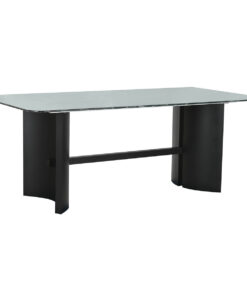 Eettafel Home ESPRIT Zwart Groen Metaal Gehard glas 200 x 100 x 76 cm