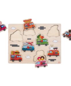 Alternative view of Engelhart Houten Knopjes Puzzel Foodtrucks 8 Stukjes