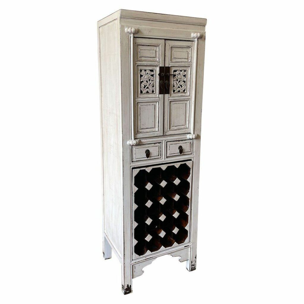 Flessenrek Alexandra House Living Wit Hout Elmhout 45 x 170 x 55 cm