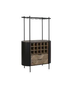 Flessenrek Home ESPRIT Zwart Natuurlijk Metaal Spar 90 x 36 x 150 cm