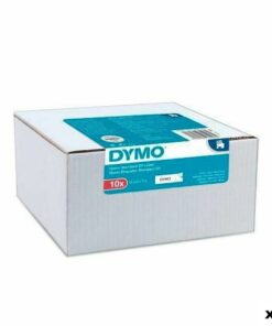 Gelamineerde Tape voor Labelmakers Dymo Wit Zwart Zelfklevend 10 Onderdelen (12 Stuks)
