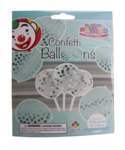 Globos Ballonnen met Confetti 6 Stuks Transparant /Zilver