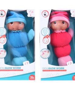 Gloeiworm Knuffelpop + Licht en Geluid 28 cm Assorti
