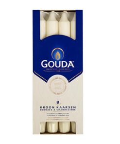 Alternative view of Gouda Kroonkaarsen 24x2.4 cm 8 Stuks Ivoor