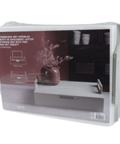 Gusta Houten Laptoptafel 41x30x14.5 cm Groengrijs - Afbeelding 3