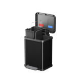 Hailo 0622-260 Öko Duo Plus M Pedaalemmer 2x 9L Zilver/Zwart