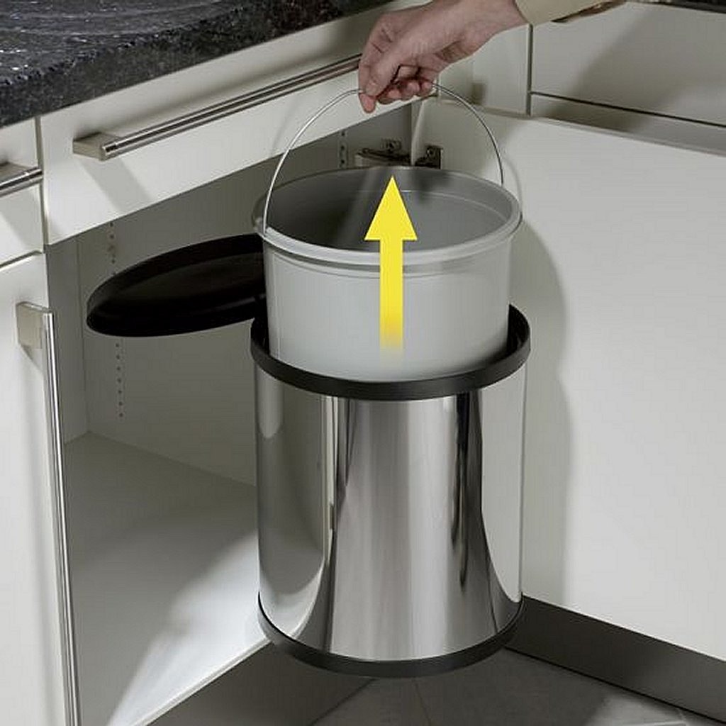 Hailo 3555-101 Compact-Box M Prullenbak 15L Zilver/Zwart - Afbeelding 3