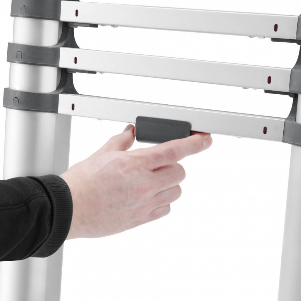 Hailo T80 Aluminium Telescoopladder 13 Treden + Stabilisatiebalk 111-380 cm - Afbeelding 3