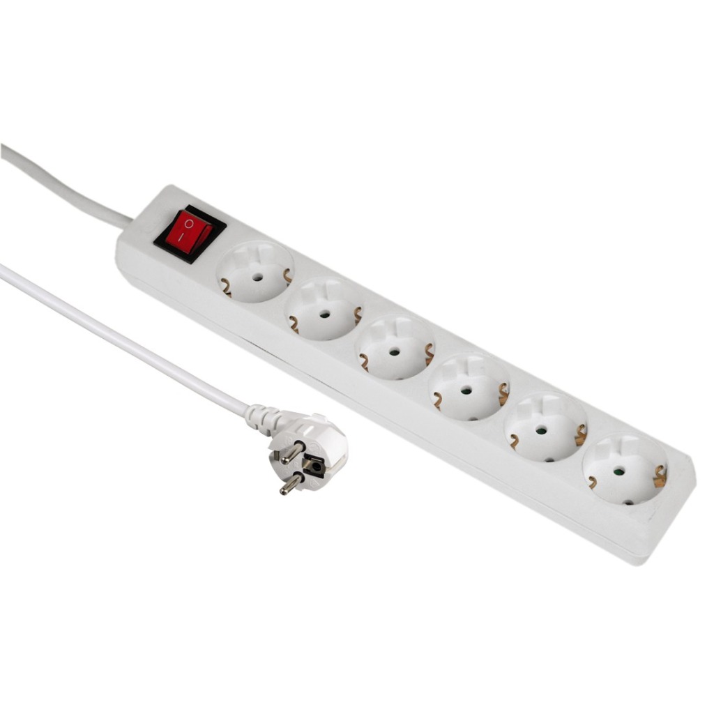 Hama 6-Way Power Strip With Switch And Child Protection 5 M White - Afbeelding 2