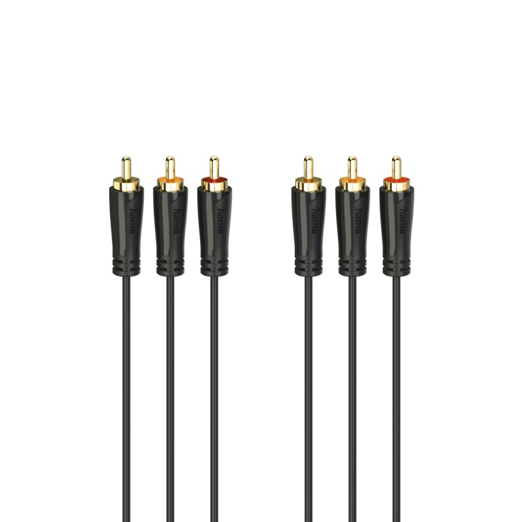 Hama Audio-/videokabel 3 Cinch-stekkers - 3 Cinch-stekkers Verguld 1,5 M