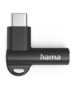 Alternative view of Hama Aux-Adapter USB C–3.5 mm Jack Aansluiting 90° Hoekstekker Zwart