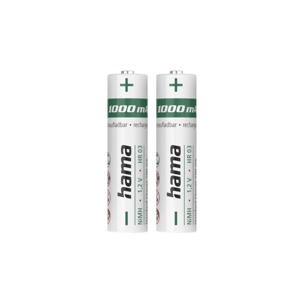 Hama NiMH-accu's AAA Micro 1000 MAh 1,2 V Direct Klaar Voor Gebruik 2 St.