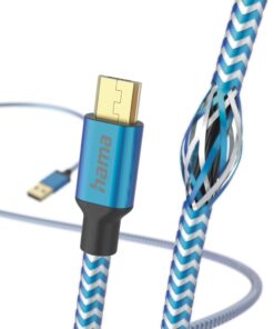 Hama Oplaadkabel Reflective USB-A - Micro-USB 1,5 M Nylon Blauw - Afbeelding 3