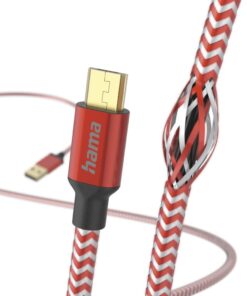 Hama Oplaadkabel Reflective USB-A - Micro-USB 1,5 M Nylon Rood - Afbeelding 3