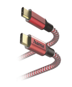 Hama Oplaadkabel Reflective USB-C - USB-C 1,5 M Nylon Rood - Afbeelding 3