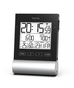 Hama Radiogestuurde Wekker Black Line Zwart