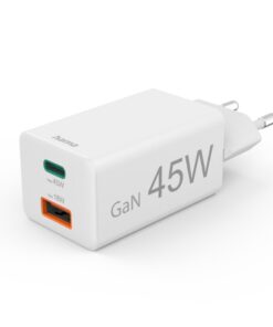 Hama Snellader 1x USB-C PD 1x USB-A QC Mini-oplader 45 W Wit