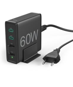 Hama Snellader 4 Poorten 2x USB-C PD/QC 2x USB-A 60 W Zwart