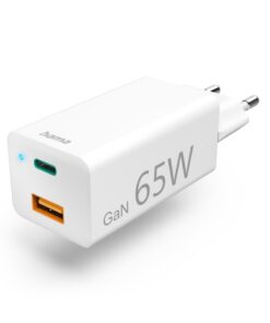 Hama Snellader GaN 1x USB-C PD 1x USB-A QC Mini-oplader 65 W Wit