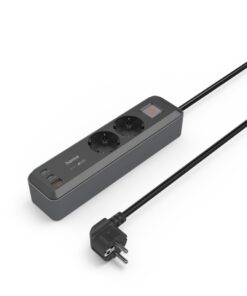 Hama Stekkerdoos 2-voudig USB-C/A 65W PD Schakelaar 1,4 M Zwart/grijs - Afbeelding 3