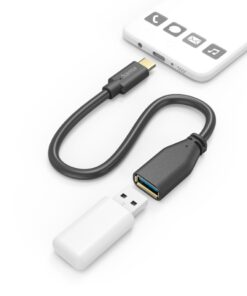 Hama USB-adapterkabel OTG USB-C-stekker - USB-A-aansluiting 15 Cm Zwart