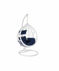 Hangende tuinstoel DKD Home Decor Marineblauw Wit Aluminium Synthetische rotan 90 x 70 x 110 cm (107 x 107 x 198 cm)