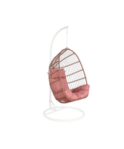 Hangende tuinstoel DKD Home Decor Wit Terra cotta Aluminium Staal Synthetische rotan 94 x 100 x 196 cm