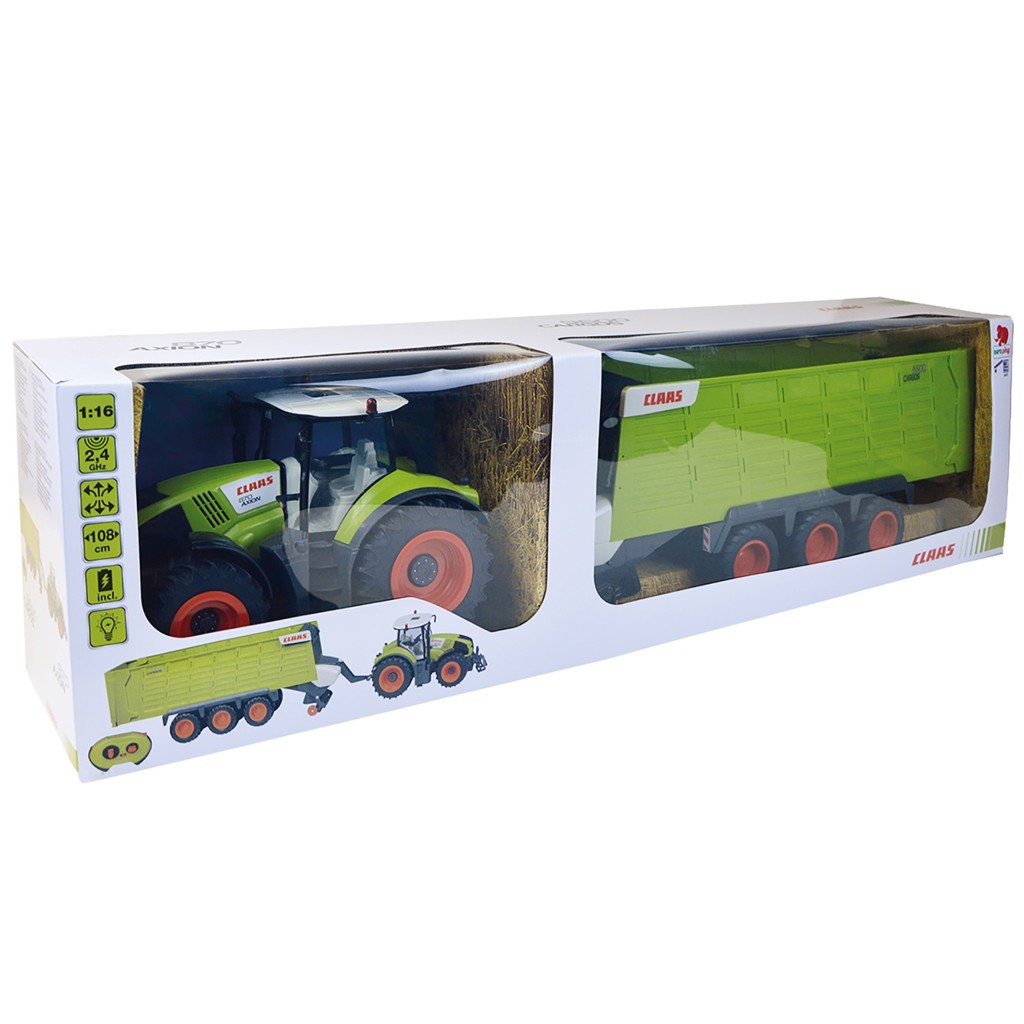 Happy People RC Claas Axion 870 Tractor + Aanhanger met Licht 1:16 - Afbeelding 2
