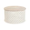 Hoofdtafel DKD Home Decor Wit Natuurlijk Aluminium Mangohout 81 x 81 x 45 cm