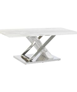 Hoofdtafel DKD Home Decor Wit Zilverkleurig Kristal Staal 120 x 60 x 42 cm