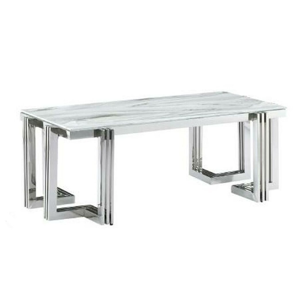 Hoofdtafel DKD Home Decor Wit Zilverkleurig Kristal Staal 120 x 60 x 45 cm