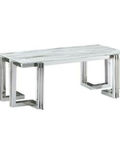 Hoofdtafel DKD Home Decor Wit Zilverkleurig Kristal Staal 120 x 60 x 45 cm